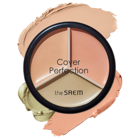 The Saem Cover Perfection Triple pot concealer #01 Clear Beige 4.5g , คอนซีลเลอร์ , The Saem  , ซื้อ Concealer , The Saem  3 หลุม